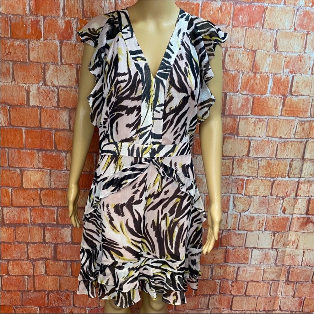 Bar III Zebra Print Chiffon Dress - Picture 2 of 14